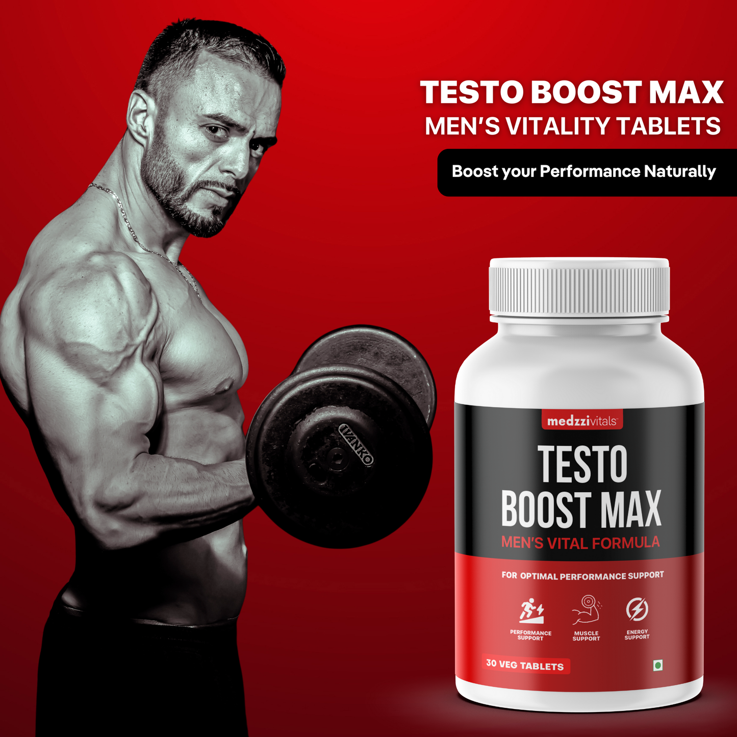 Testo Boost Max | Ayurvedic Supplement for Men's Health Pack of 30's