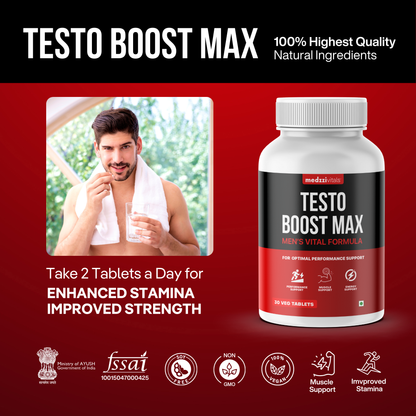 Testo Boost Max | Ayurvedic Supplement for Men's Health Pack of 30's