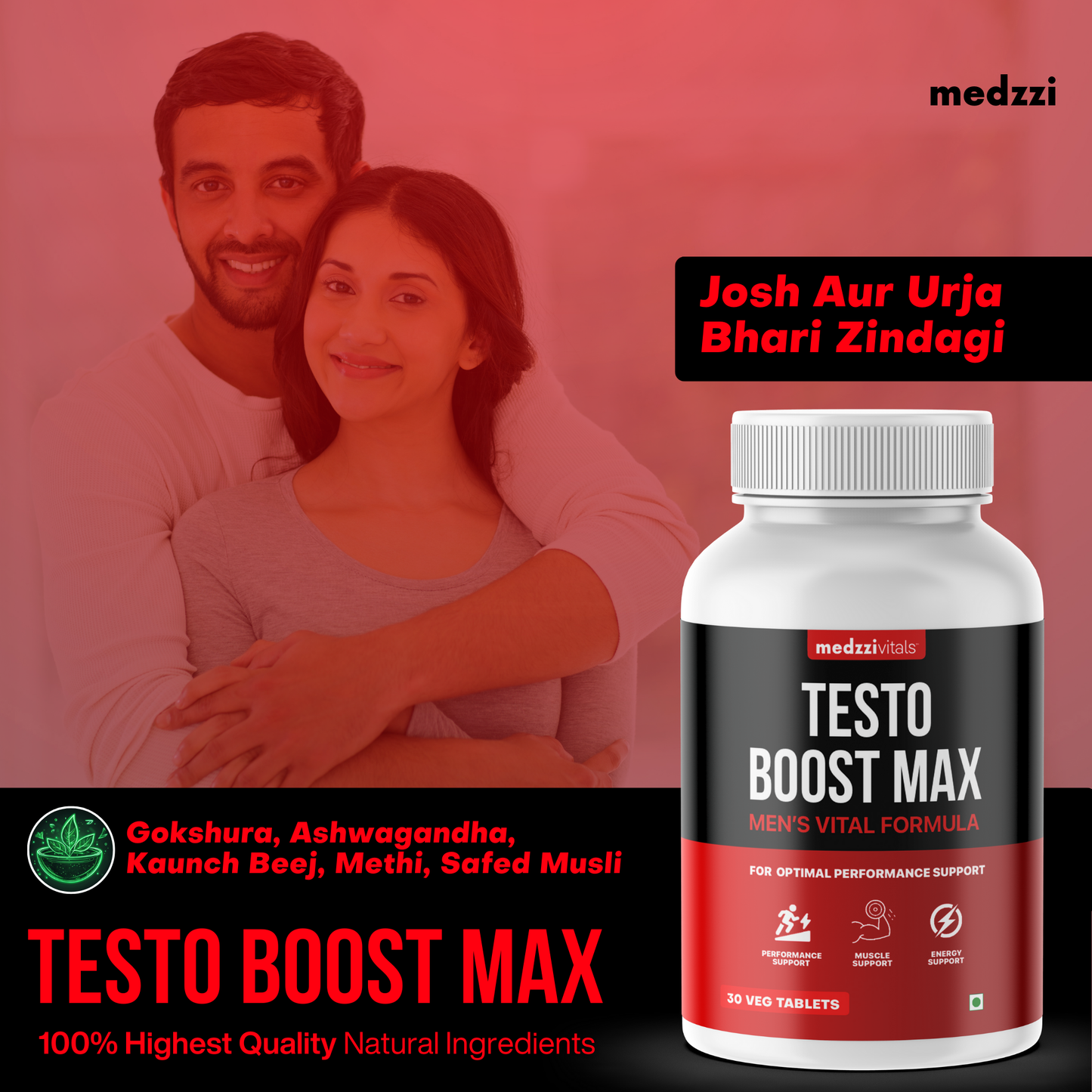 Testo Boost Max | Ayurvedic Supplement for Men's Health Pack of 30's