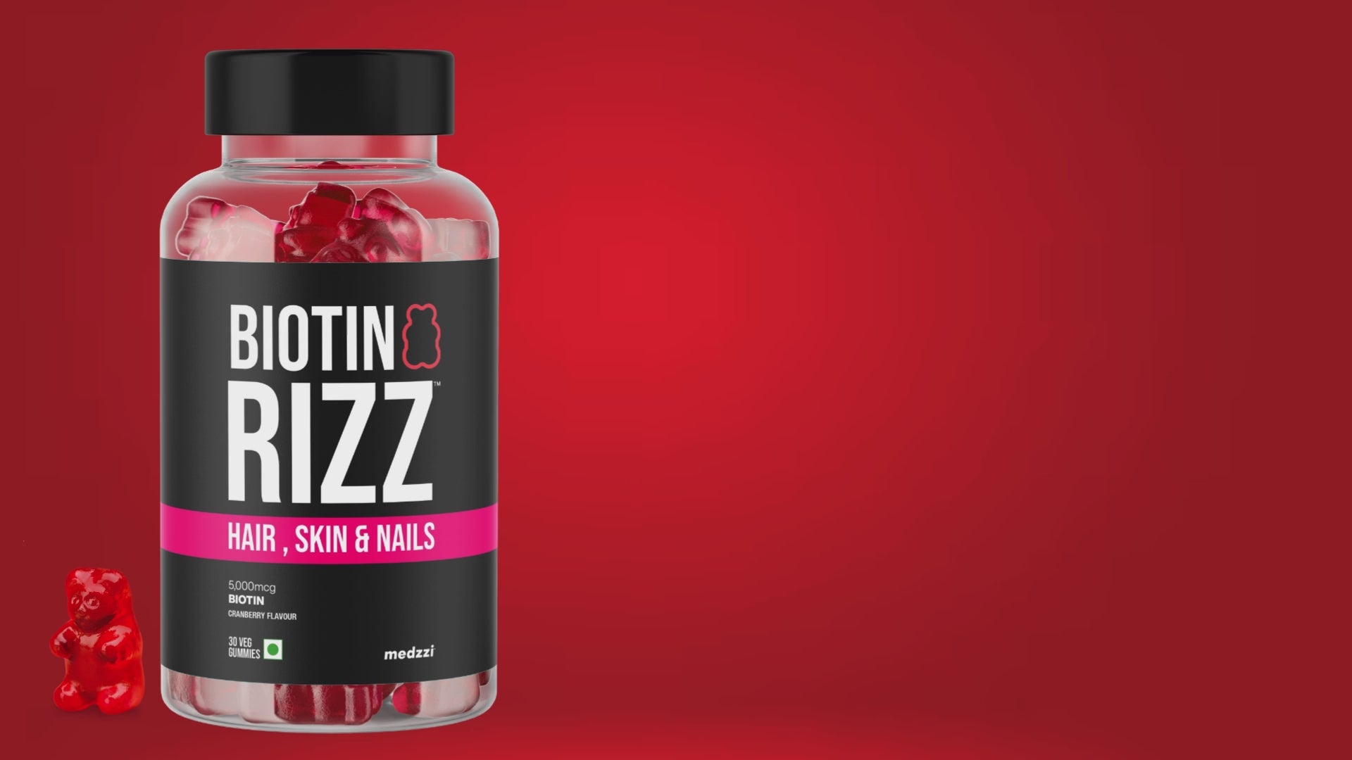 Load video: biotin rizz hair gummies